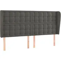 vidaXL Tête de lit avec oreilles gris foncé 163x23x118/128 cm velours