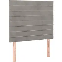 vidaXL Têtes de lit 2 pcs. Gris clair 80x5x78/88 cm velours