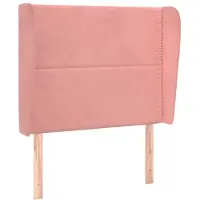 vidaXL Tête de lit avec oreilles rose 103x23x118/128 cm velours
