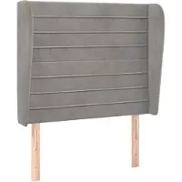 vidaXL Tête de lit avec oreilles gris clair 103x23x118/128 cm velours