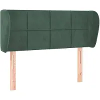 vidaXL Tête de lit avec oreilles vert foncé 103x23x78/88 cm velours