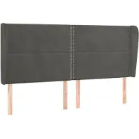 vidaXL Tête de lit avec oreilles gris foncé 163x23x118/128 cm velours