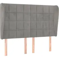 vidaXL Tête de lit avec oreilles gris clair 147x23x118/128 cm velours