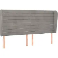vidaXL Tête de lit avec oreilles gris clair 183x23x118/128 cm velours