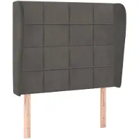 vidaXL Tête de lit avec oreilles gris foncé 103x23x118/128 cm velours