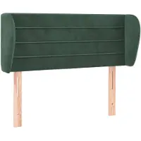 vidaXL Tête de lit avec oreilles vert foncé 93x23x78/88 cm velours