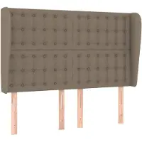 vidaXL Tête de lit avec oreilles taupe 147x23x118/128 cm Tissu