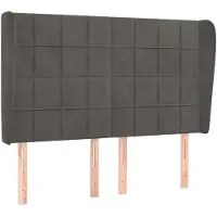 vidaXL Tête de lit avec oreilles gris foncé 147x23x118/128 cm velours