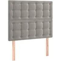 vidaXL Têtes de lit 2 pcs. Gris clair 100x5x78/88 cm velours