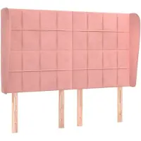 vidaXL Tête de lit avec oreilles rose 147x23x118/128 cm velours