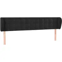 vidaXL Tête de lit avec oreilles noir 203x23x78/88 cm velours