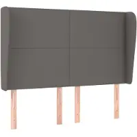 vidaXL Tête de lit avec oreilles Gris 147x23x118/128 cm Similicuir