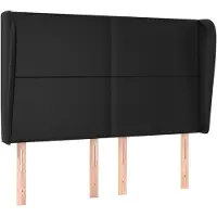 vidaXL Tête de lit avec oreilles Noir 147x23x118/128 cm Similicuir