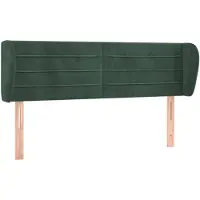 vidaXL Tête de lit avec oreilles vert foncé 147x23x78/88 cm velours