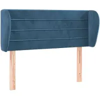 vidaXL Tête de lit avec oreilles bleu foncé 103x23x78/88 cm velours