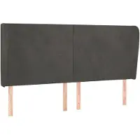vidaXL Tête de lit avec oreilles gris foncé 163x23x118/128 cm velours