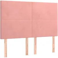 vidaXL Têtes de lit 4 pcs. Rose 72x5x78/88 cm velours