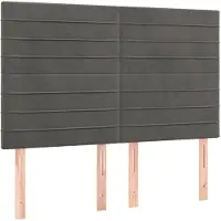 vidaXL Têtes de lit 4 pcs. Gris foncé 72x5x78/88 cm velours