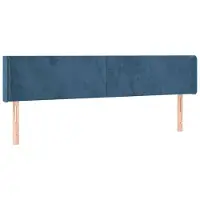 vidaXL Tête de lit avec oreilles bleu foncé 203x16x78/88 cm velours