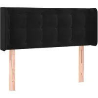 vidaXL Tête de lit avec oreilles noir 93x16x78/88 cm velours