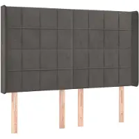 vidaXL Tête de lit avec oreilles gris foncé 147x16x118/128 cm velours