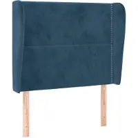 vidaXL Tête de lit avec oreilles bleu foncé 103x23x118/128 cm velours