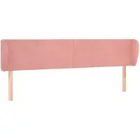 vidaXL Tête de lit avec oreilles rose 203x23x78/88 cm velours