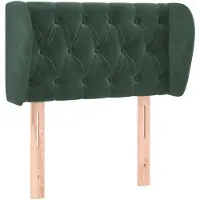 vidaXL Tête de lit avec oreilles vert foncé 83x23x78/88 cm velours