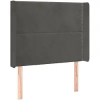 vidaXL Tête de lit avec oreilles gris foncé 93x16x118/128 cm velours