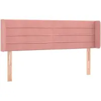 vidaXL Tête de lit avec oreilles rose 147x16x78/88 cm velours