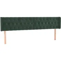 vidaXL Tête de lit avec oreilles vert foncé 183x16x78/88 cm velours