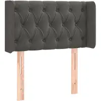 vidaXL Tête de lit avec oreilles gris foncé 83x16x78/88 cm velours