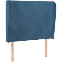 vidaXL Tête de lit avec oreilles bleu foncé 83x23x118/128 cm velours