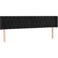 vidaXL Tête de lit avec oreilles noir 183x16x78/88 cm velours
