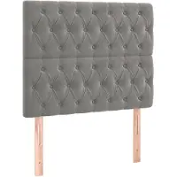 vidaXL Têtes de lit 2 pcs. Gris clair 90x7x78/88 cm velours