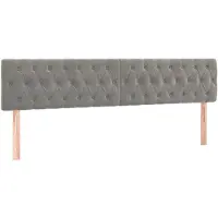 vidaXL Têtes de lit 2 pcs. Gris clair 100x7x78/88 cm velours