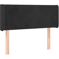 vidaXL Tête de lit avec oreilles noir 93x16x78/88 cm velours