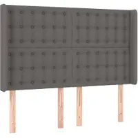 vidaXL Tête de lit avec oreilles Gris 147x16x118/128 cm Similicuir