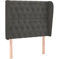 vidaXL Tête de lit avec oreilles gris foncé 93x23x118/128 cm velours