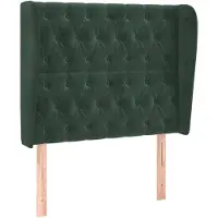 vidaXL Tête de lit avec oreilles vert foncé 93x23x118/128 cm velours