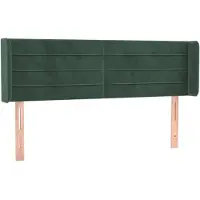 vidaXL Tête de lit avec oreilles vert foncé 147x16x78/88 cm velours