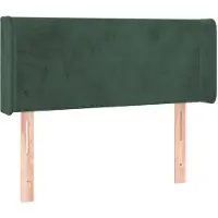 vidaXL Tête de lit avec oreilles vert foncé 93x16x78/88 cm velours