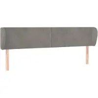 vidaXL Tête de lit avec oreilles gris clair 163x23x78/88 cm velours
