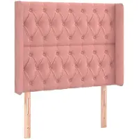 vidaXL Tête de lit avec oreilles rose 103x16x118/128 cm velours