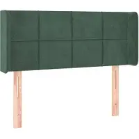 vidaXL Tête de lit avec oreilles vert foncé 103x16x78/88 cm velours