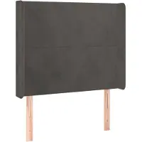 vidaXL Tête de lit avec oreilles gris foncé 103x16x118/128 cm velours
