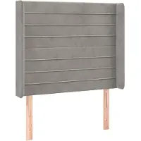 vidaXL Tête de lit avec oreilles gris clair 83x16x118/128 cm velours