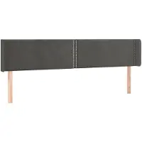vidaXL Tête de lit avec oreilles gris foncé 163x16x78/88 cm velours