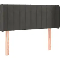 vidaXL Tête de lit avec oreilles gris foncé 103x16x78/88 cm velours