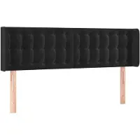 vidaXL Tête de lit avec oreilles noir 147x16x78/88 cm velours
